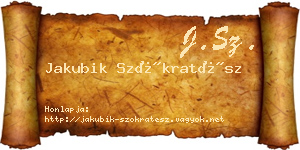 Jakubik Szókratész névjegykártya
